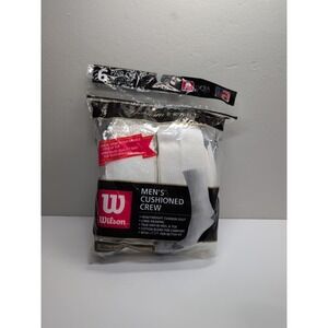 Vintage WILSON Premium Socks 6‎ Pairs Men's Cushioned Crew Socks Size 6-12 USA